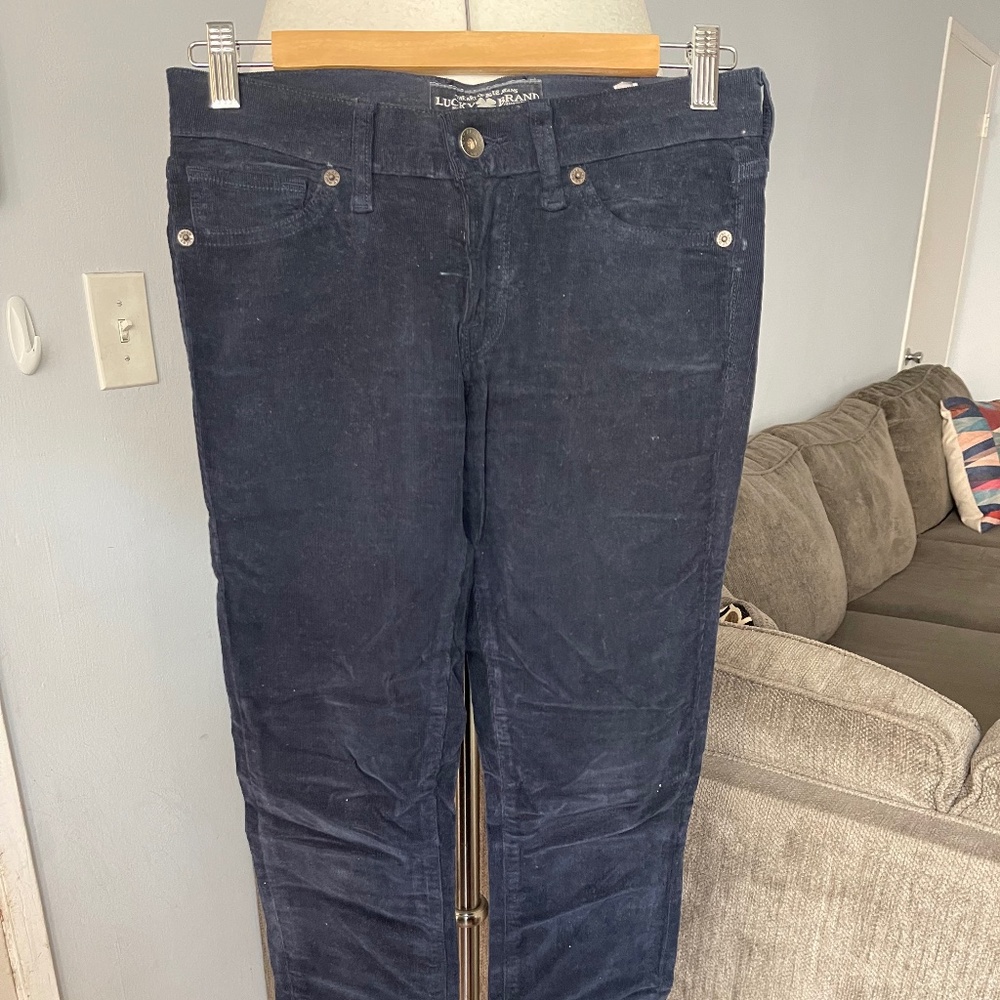 Lucky Brand Blue Charlie Skinny Cords 2/26